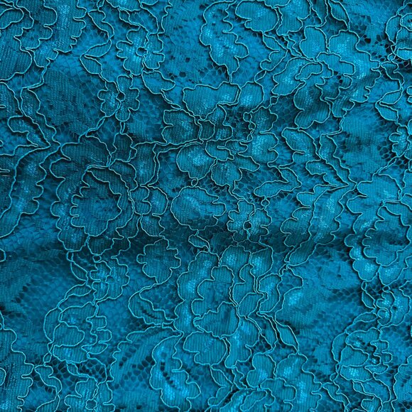 Draper James Deep Teal Lace Bell Sleeve Cocktail Dress - Size 8 - Picture 6 of 6